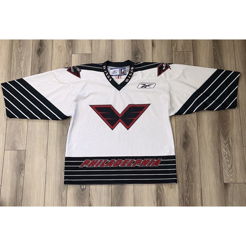 Philadelphia Wings Lacrosse White NLL Offical Reebok Jersey Mens Size XL